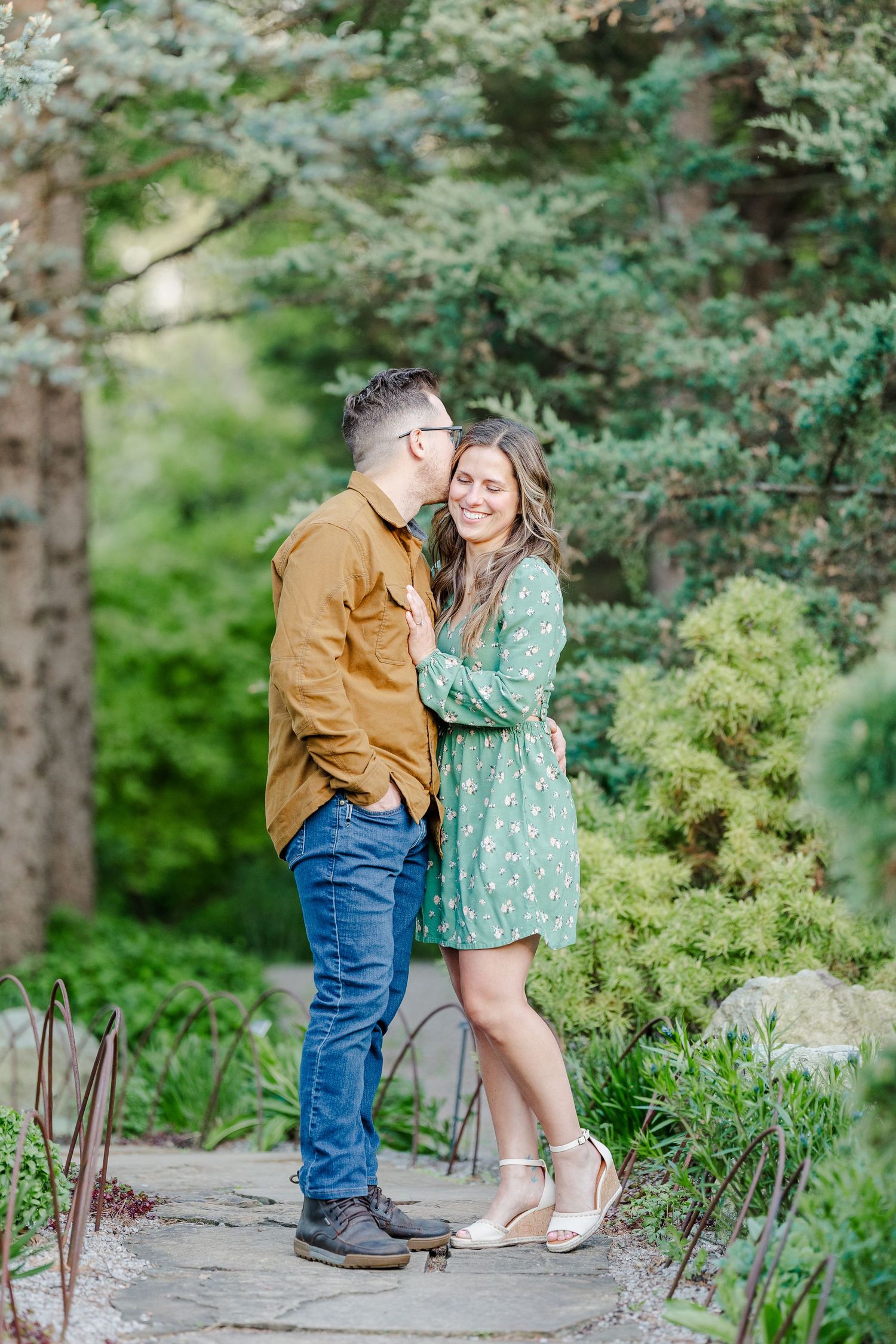 Garden engagement portrait at Cantigny Park in Wheaton