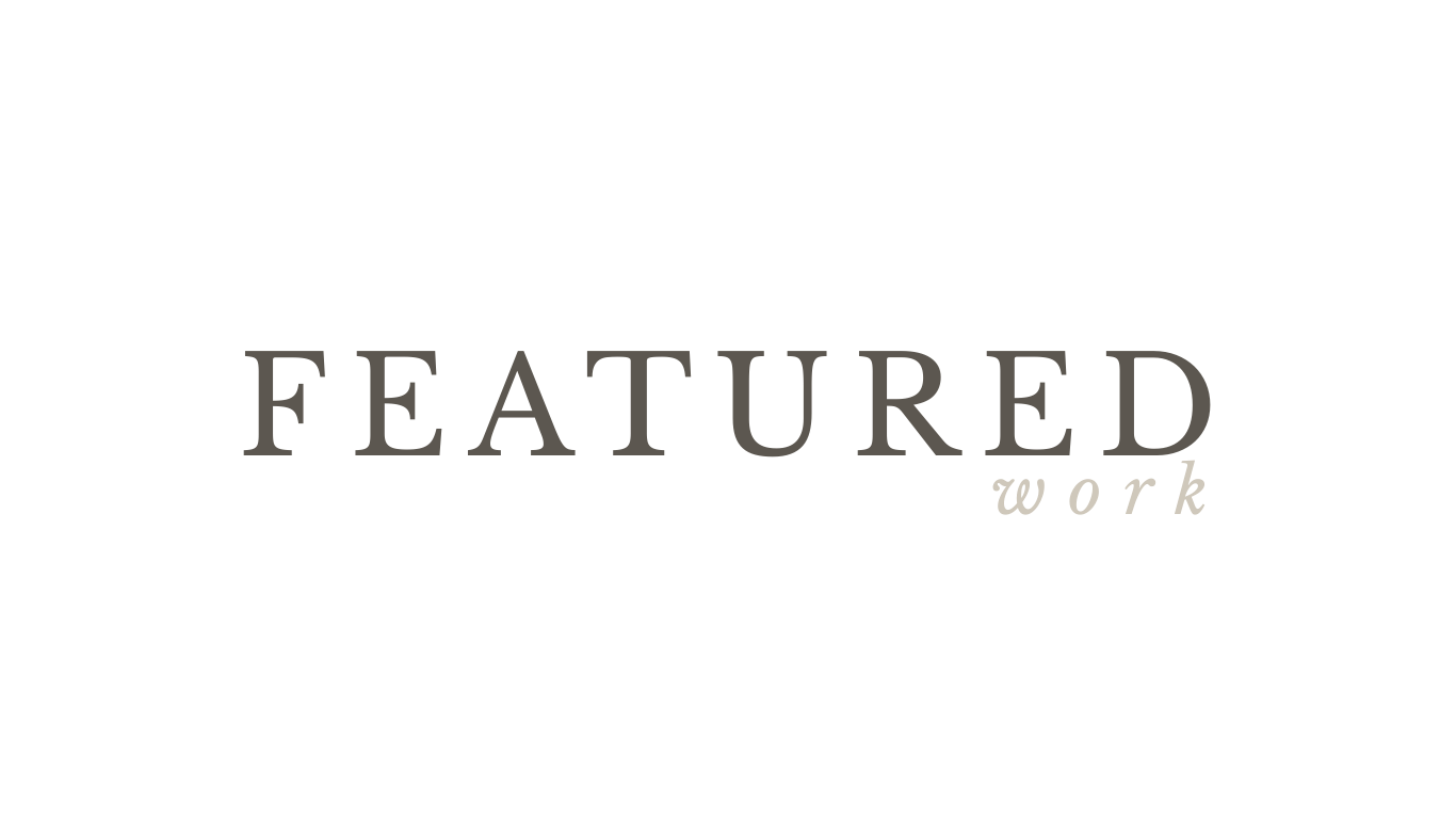 A stylized text design spells out the word 'FEATURED' in a decorative font against a light background.