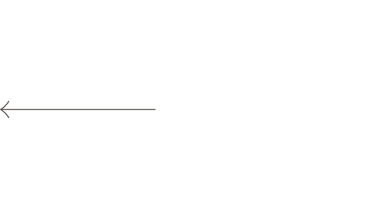A simple black arrow pointing left on a white background.