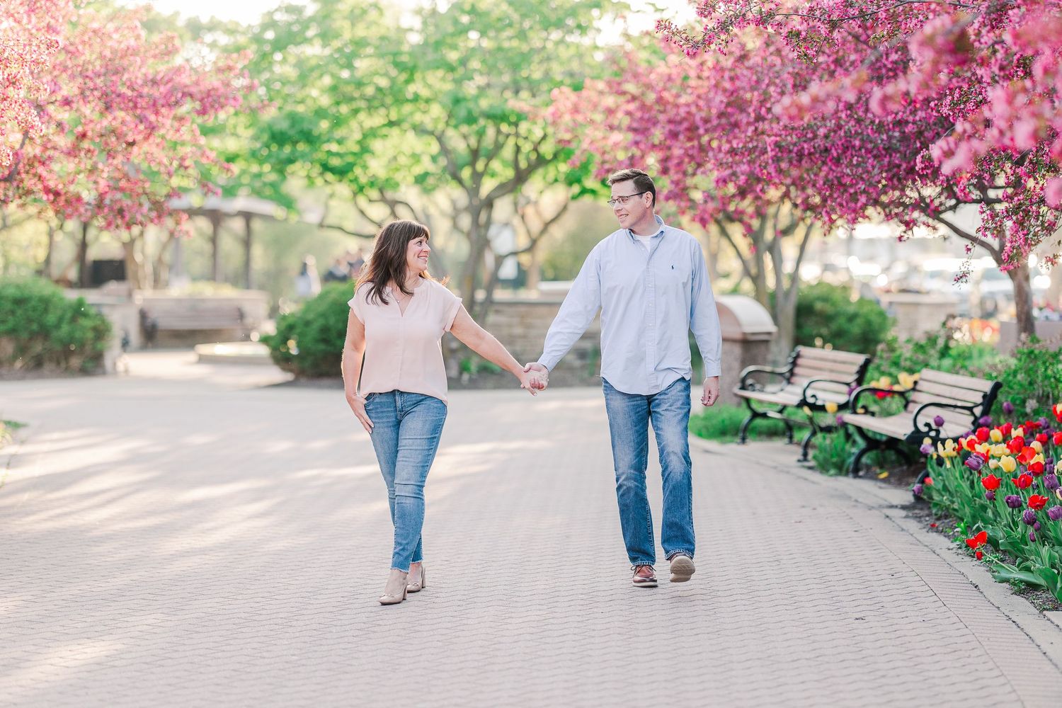 Spring Engagement Naperville Riverwalk