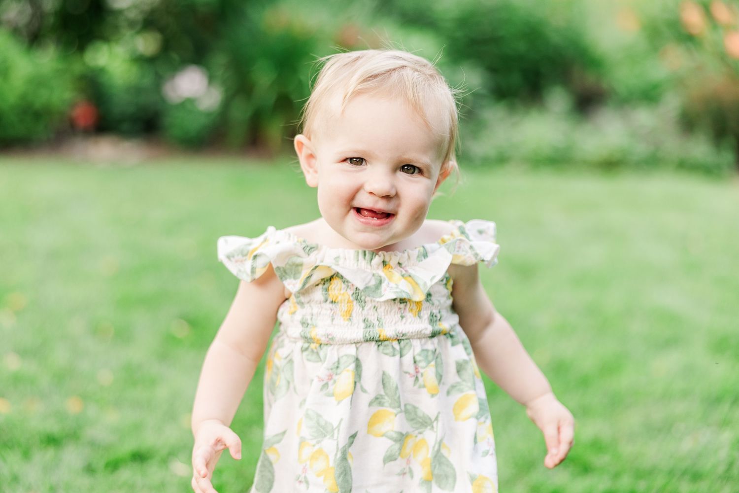 A happy summer moment captured in a blooming garden.