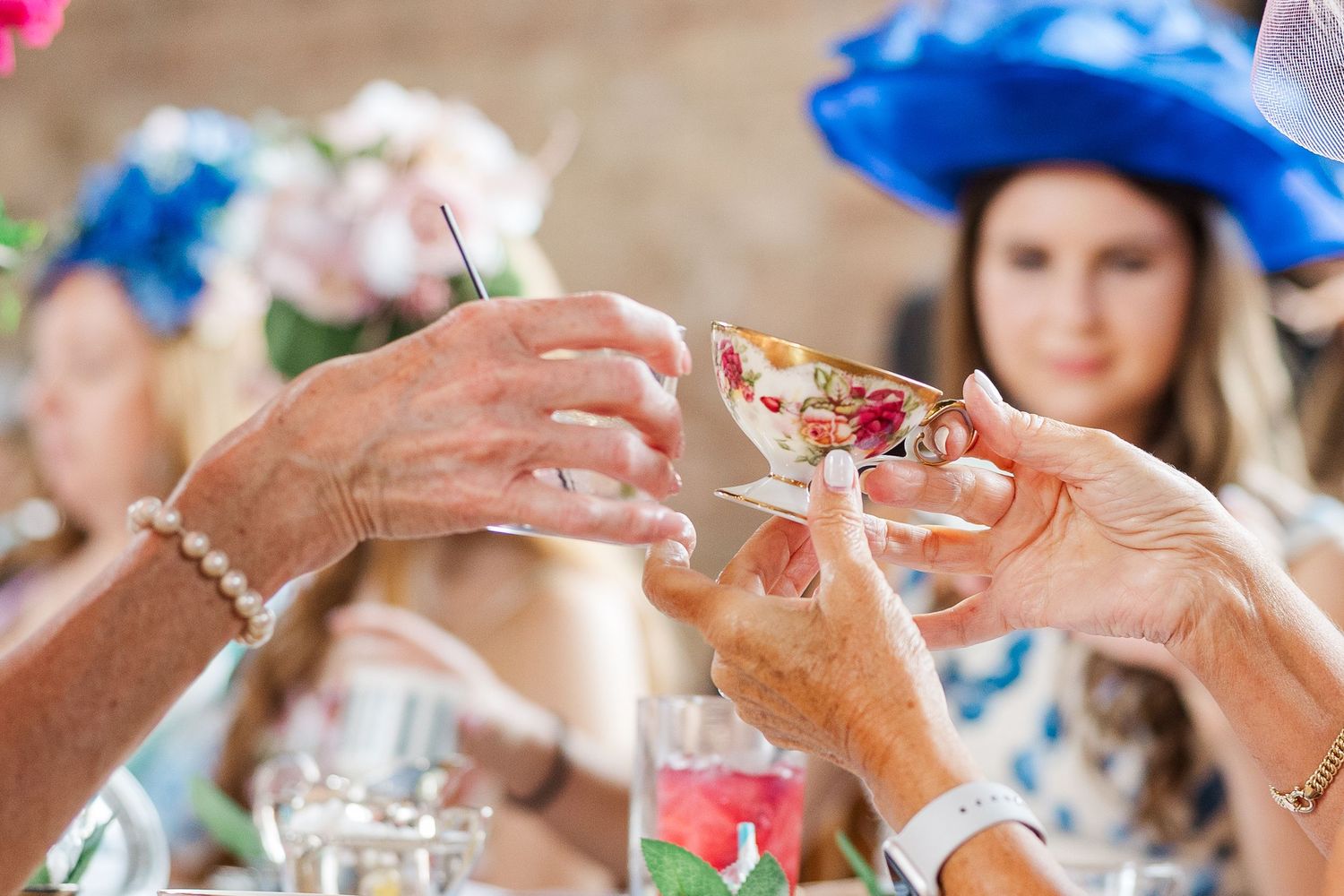 Moms Not Forgotten Mother’s Day Tea event photo in Richmond, Illinois featuring guests toasting teacups