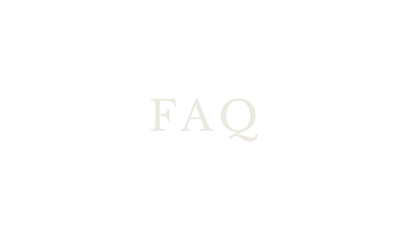 A modern FAQ page design mockup with minimalist typography and clean layout in light gray and white colors.