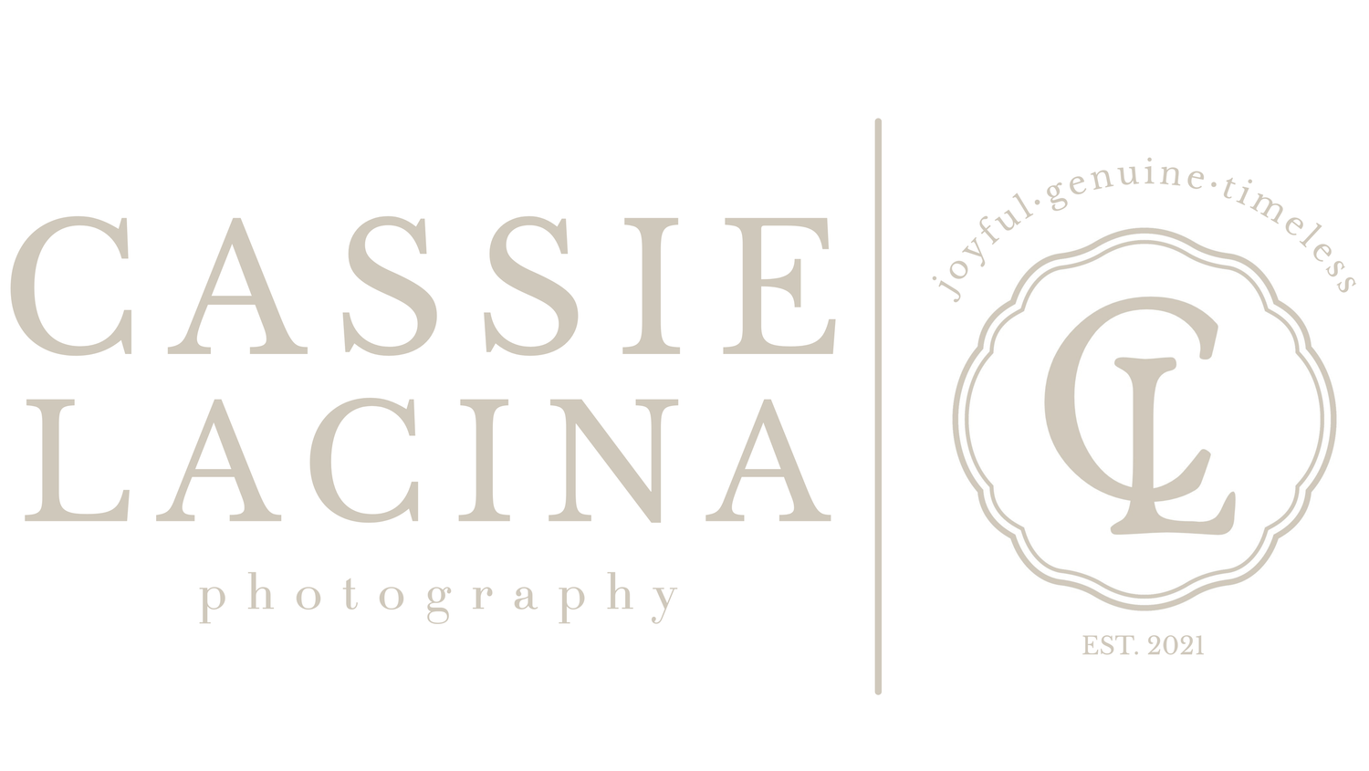 Professional photography business logo with decorative monogram design.