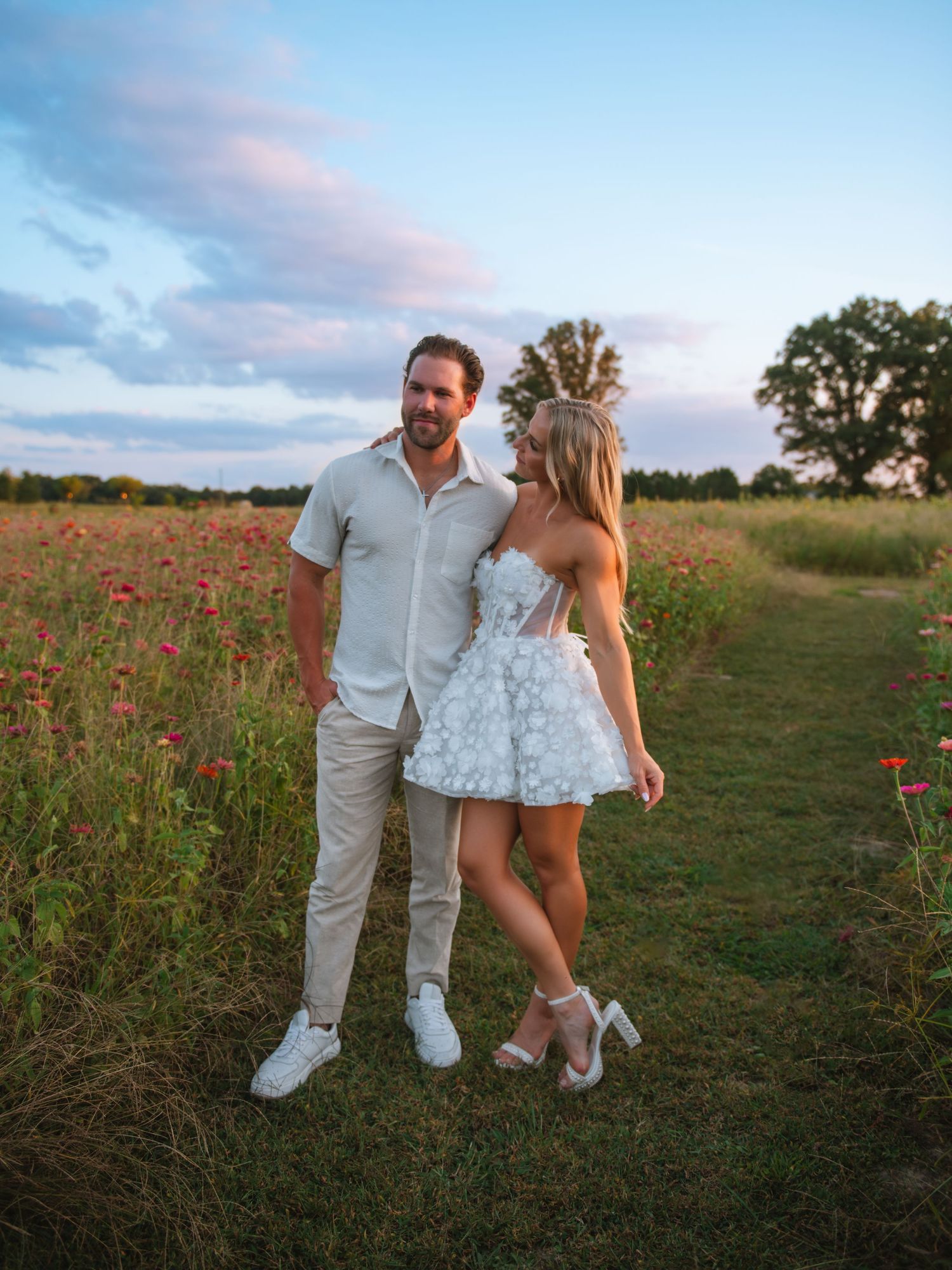 Couples Session in Flower Field