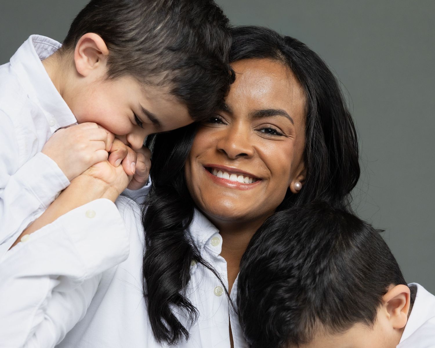 Mother with two sons family portrait session, Woodbridge CT family photographer New Haven County