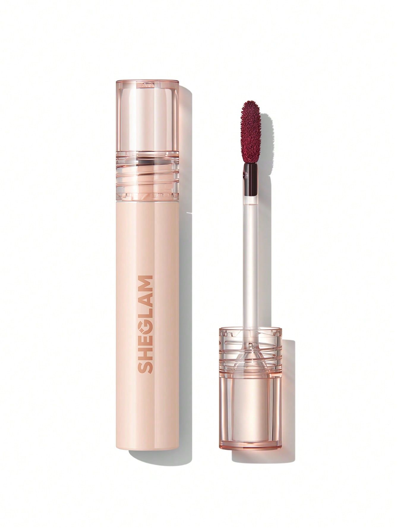 SHEGLAM liquid lip in a deep berry shade, a long-wear pick for on-camera portrait sessions