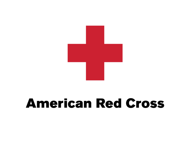 Red cross logo of the American Red Cross organization against white background.