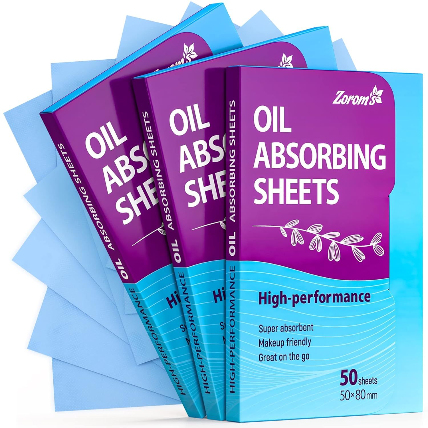Oil absorbing blotting sheets for controlling shine before a photography session