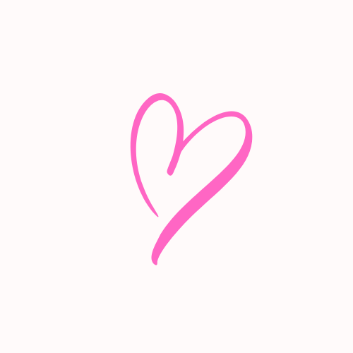 A simple pink heart illustration on white background.