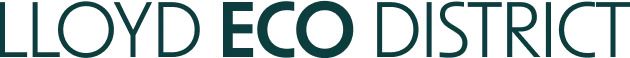 Lloyd Eco District logo featuring bold teal typography on a white background.
