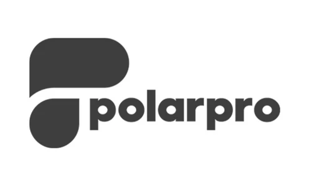 Minimalist black and white logo design for PolarPro featuring stylized P letterform.