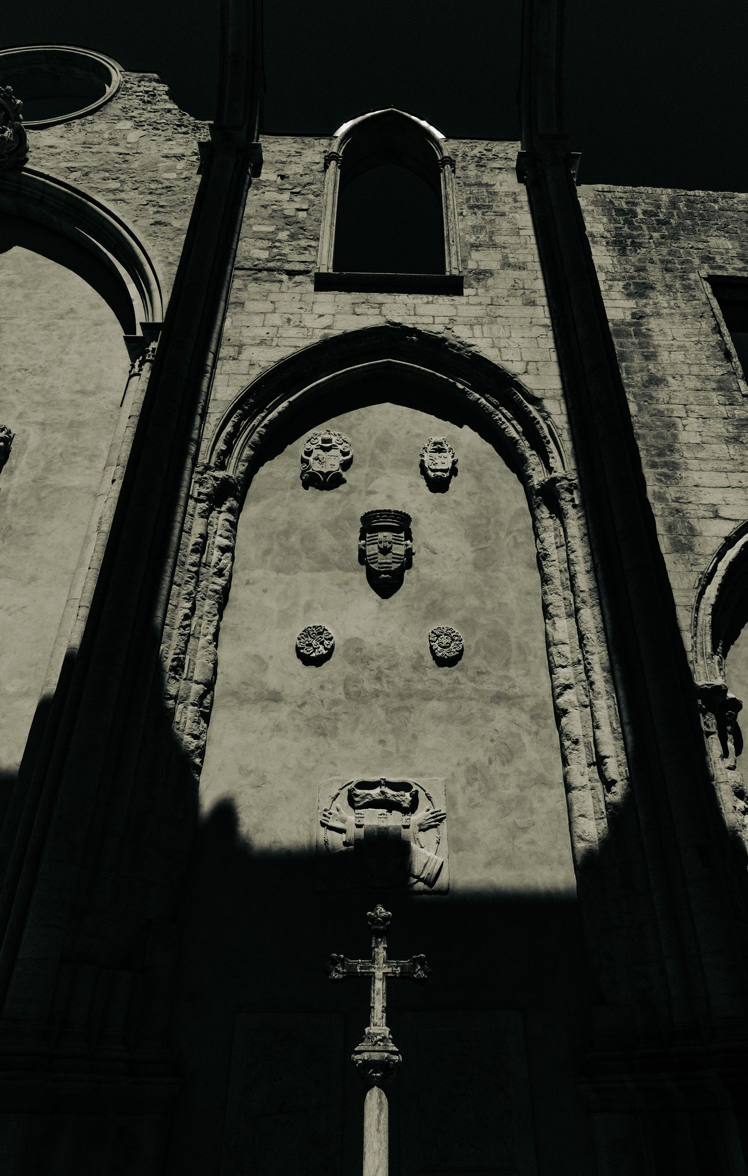 cinematic image of a abandoned church in portugal