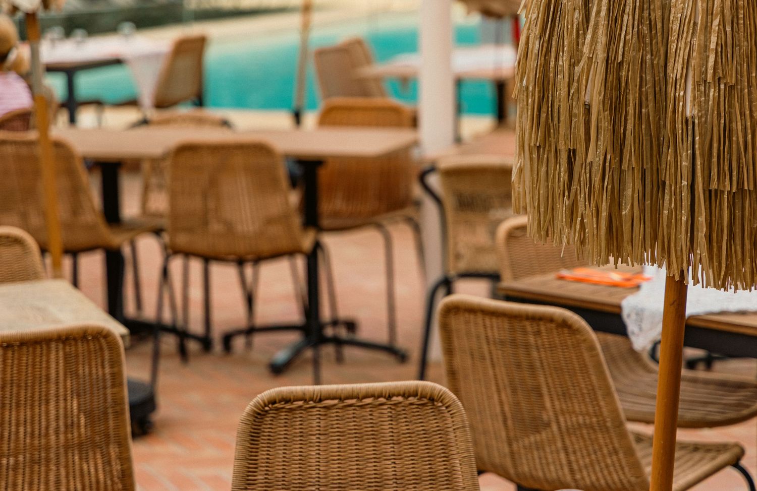 Commercial cinematic  photography of a camping bar pool  by Pozik Studio, Catalunya  shot in France