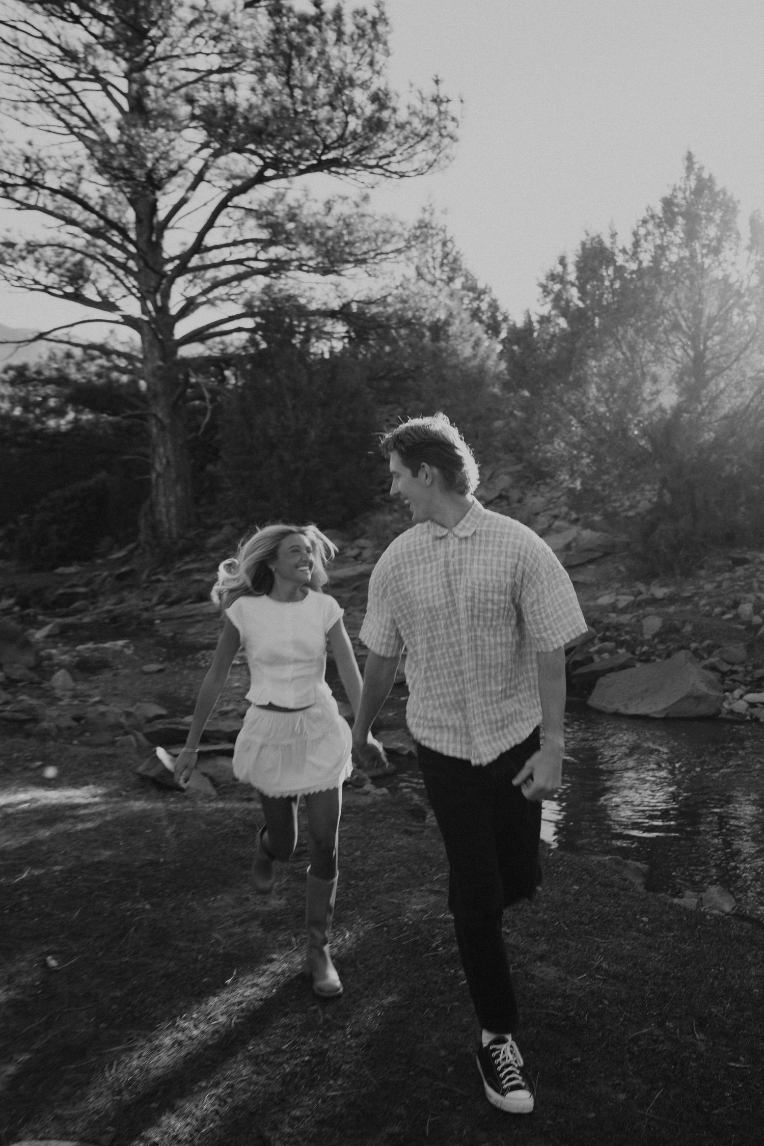 Engagement session in the Southern Utah mountains captured by a film photographer