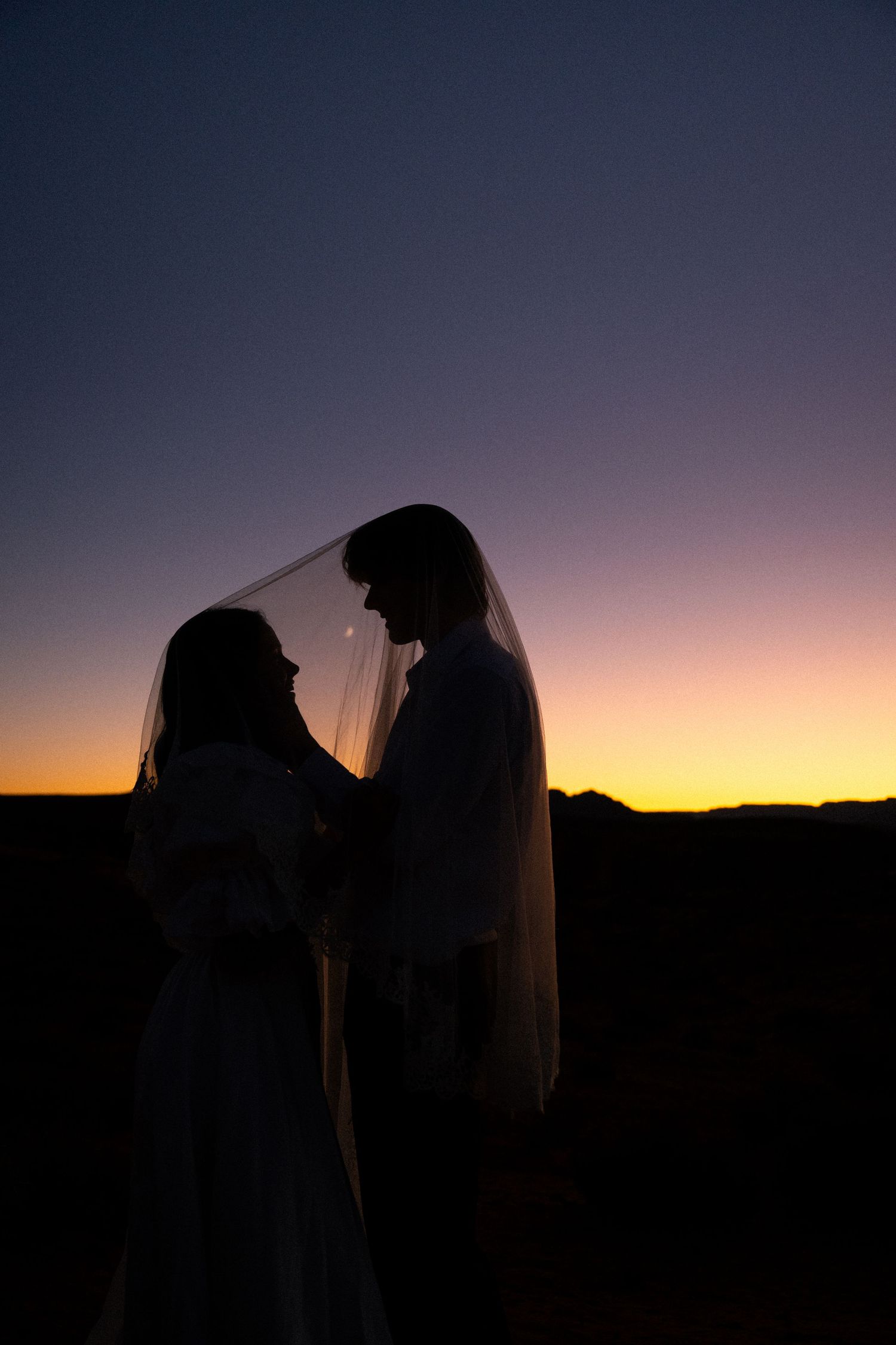Bridal session in the Southern Utah mountains captured by a film photographer
