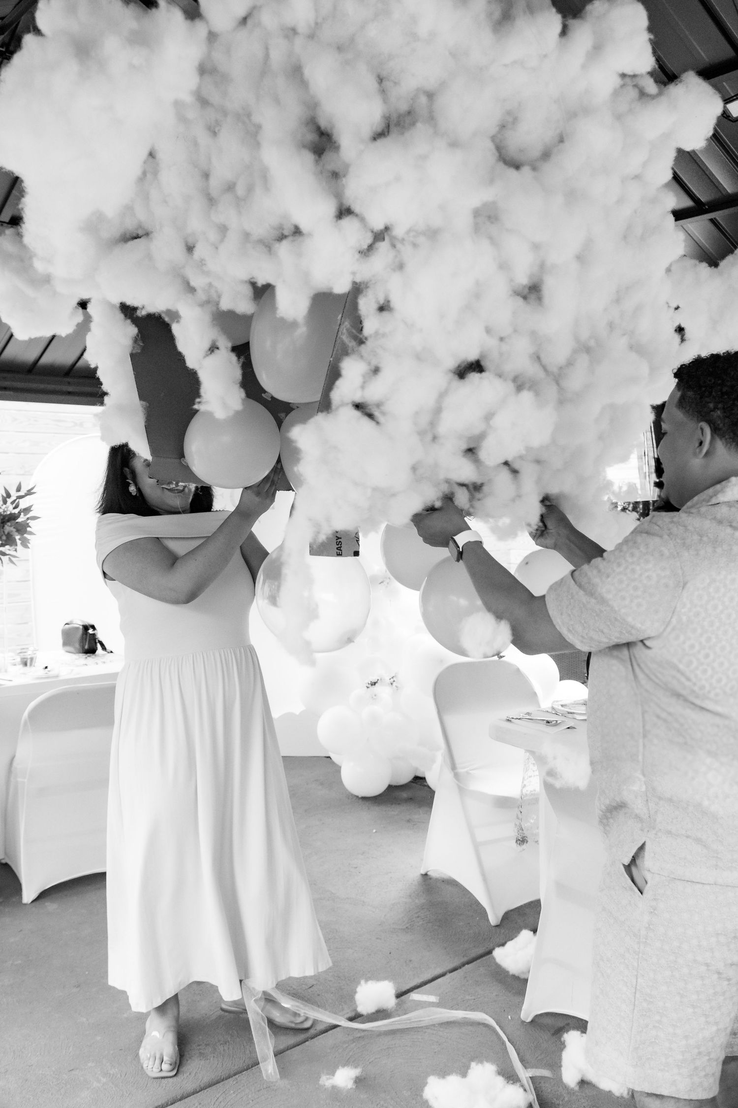 black and white gender reveal