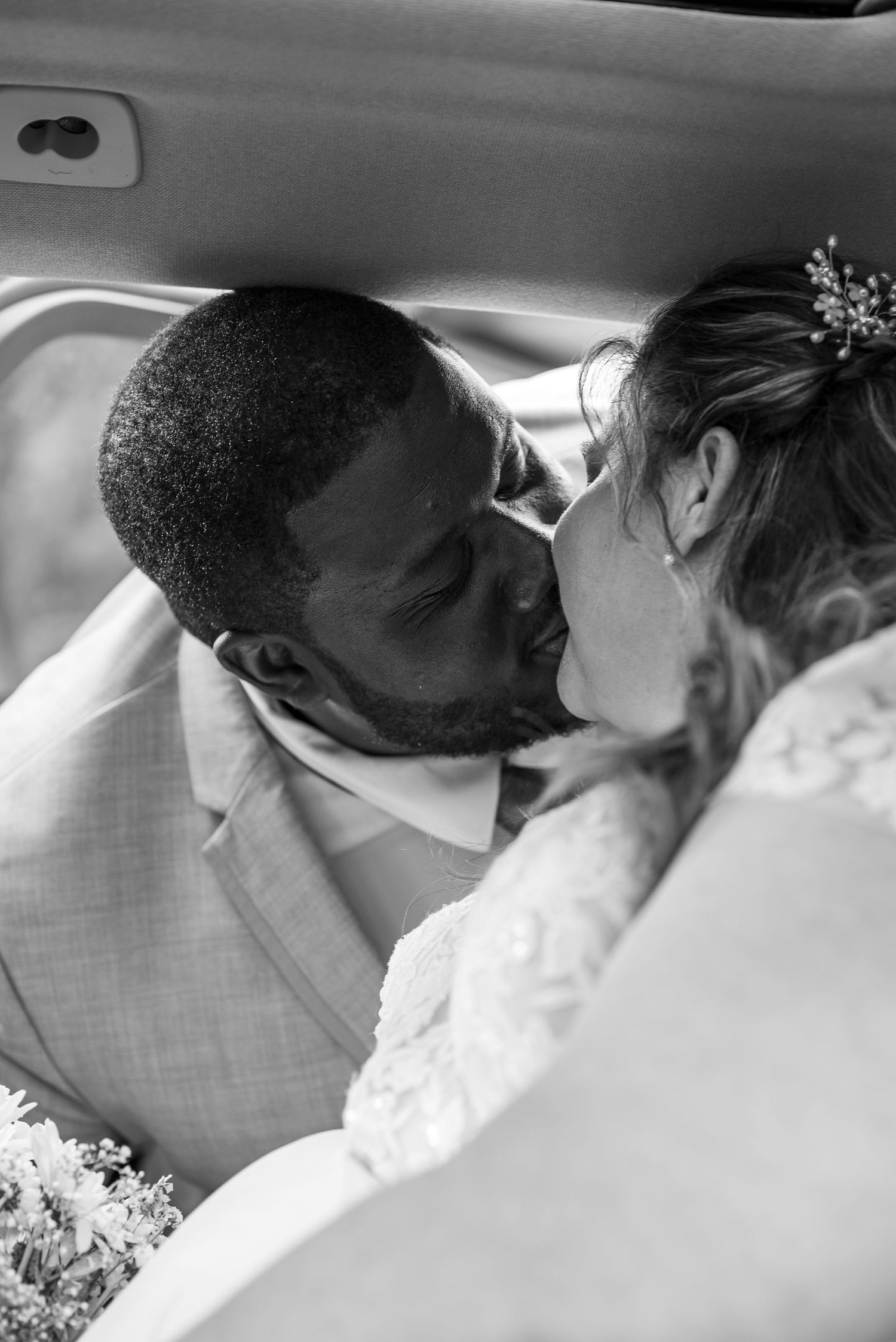 Bride and groom first look during Norfolk wedding captured by Norfolk photographer