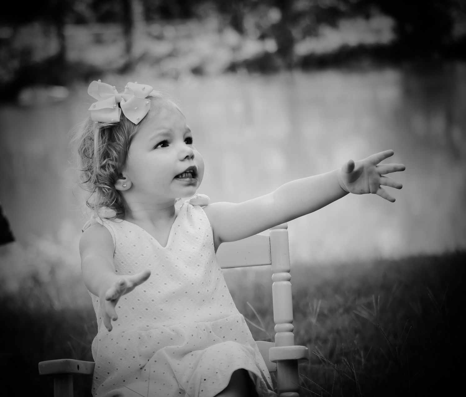 black and white photo of 2 yr old