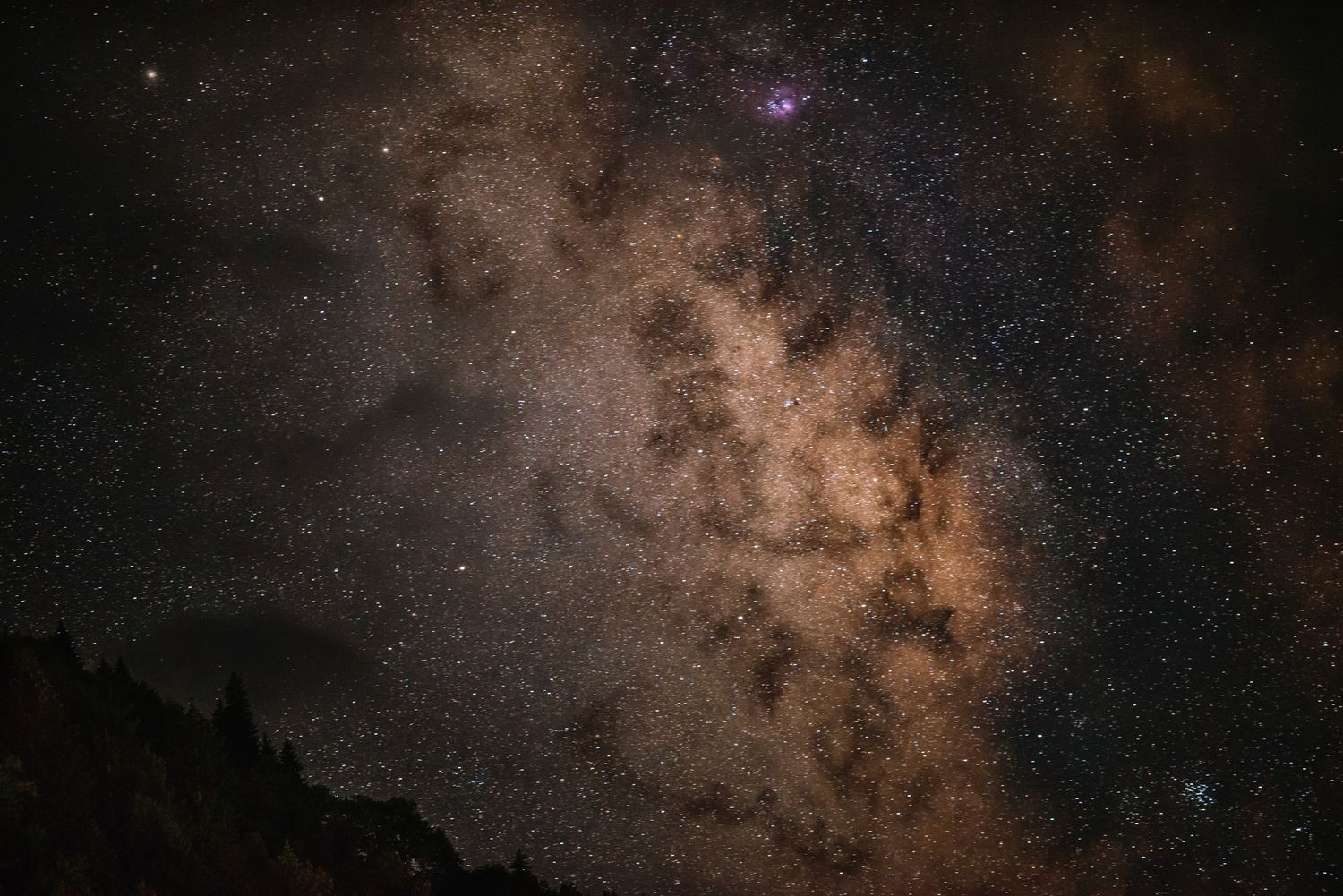 Dense star field of the Milky Way core captured over a dark sky — astrophotography long exposure.