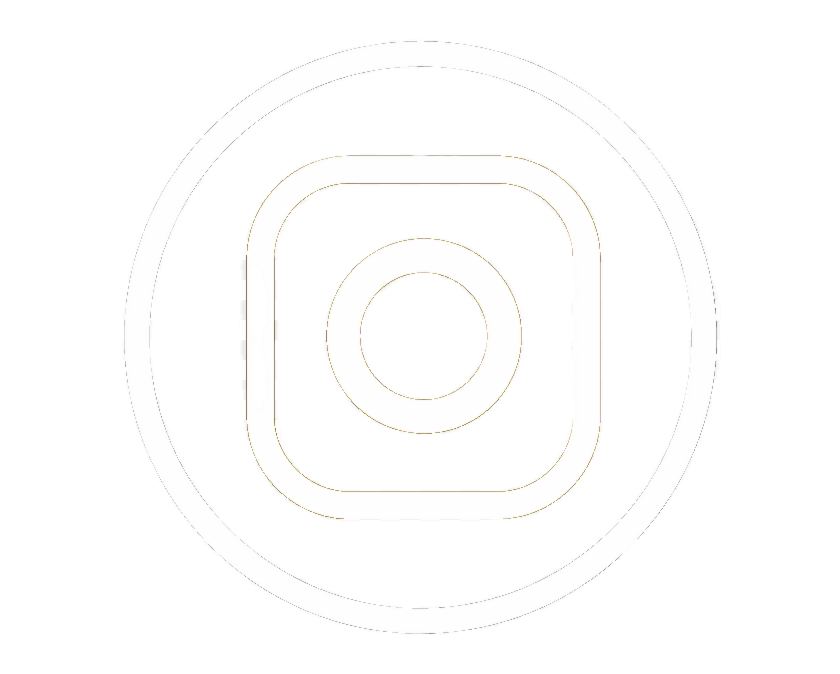 White Instagram logo icon on a dark circular background for social media branding.