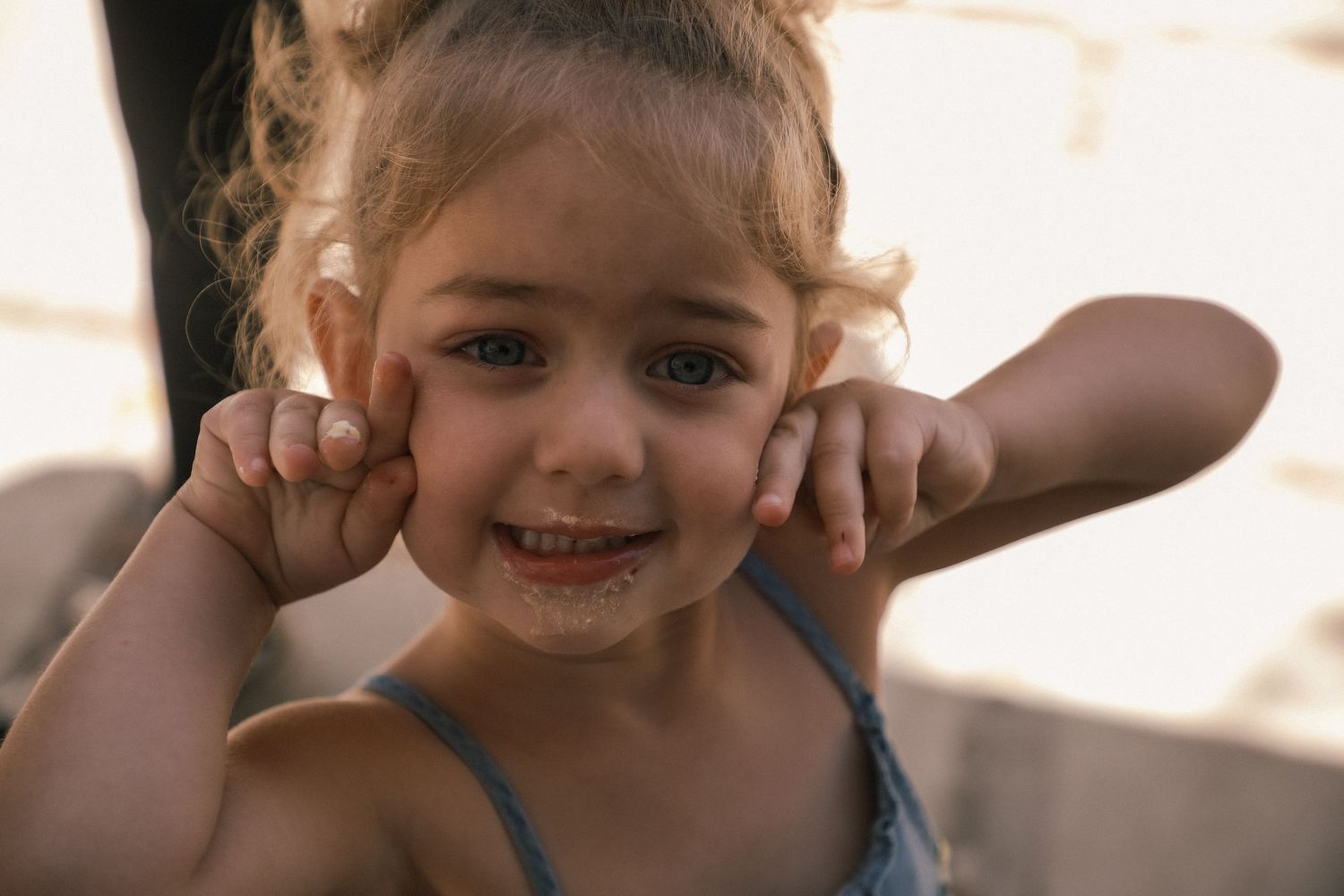 portrait of toddler girl making a playful expression, Sydney family photography