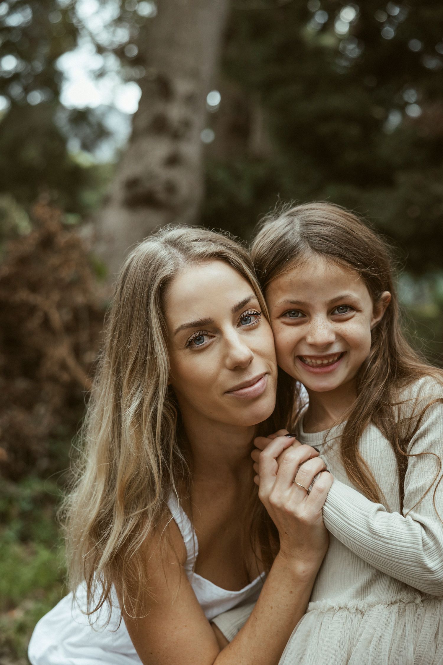 Mother and daughter portrait together in forest setting, Sydney family photography