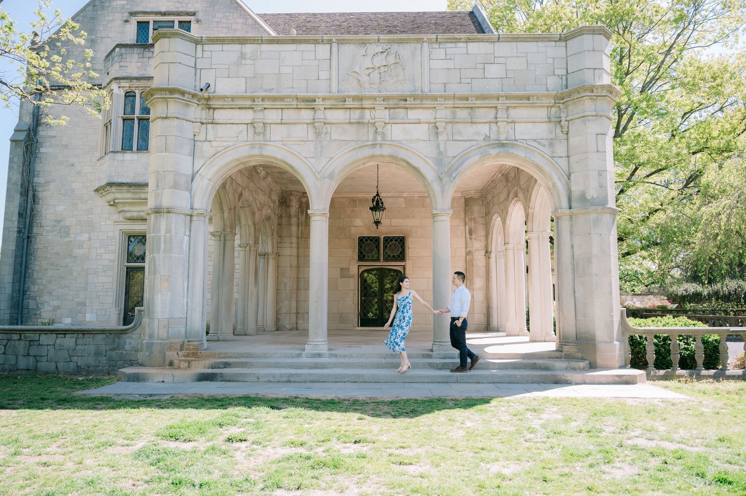 Wedding Engagement Photo at Planting Fields Arboretum, Long Island