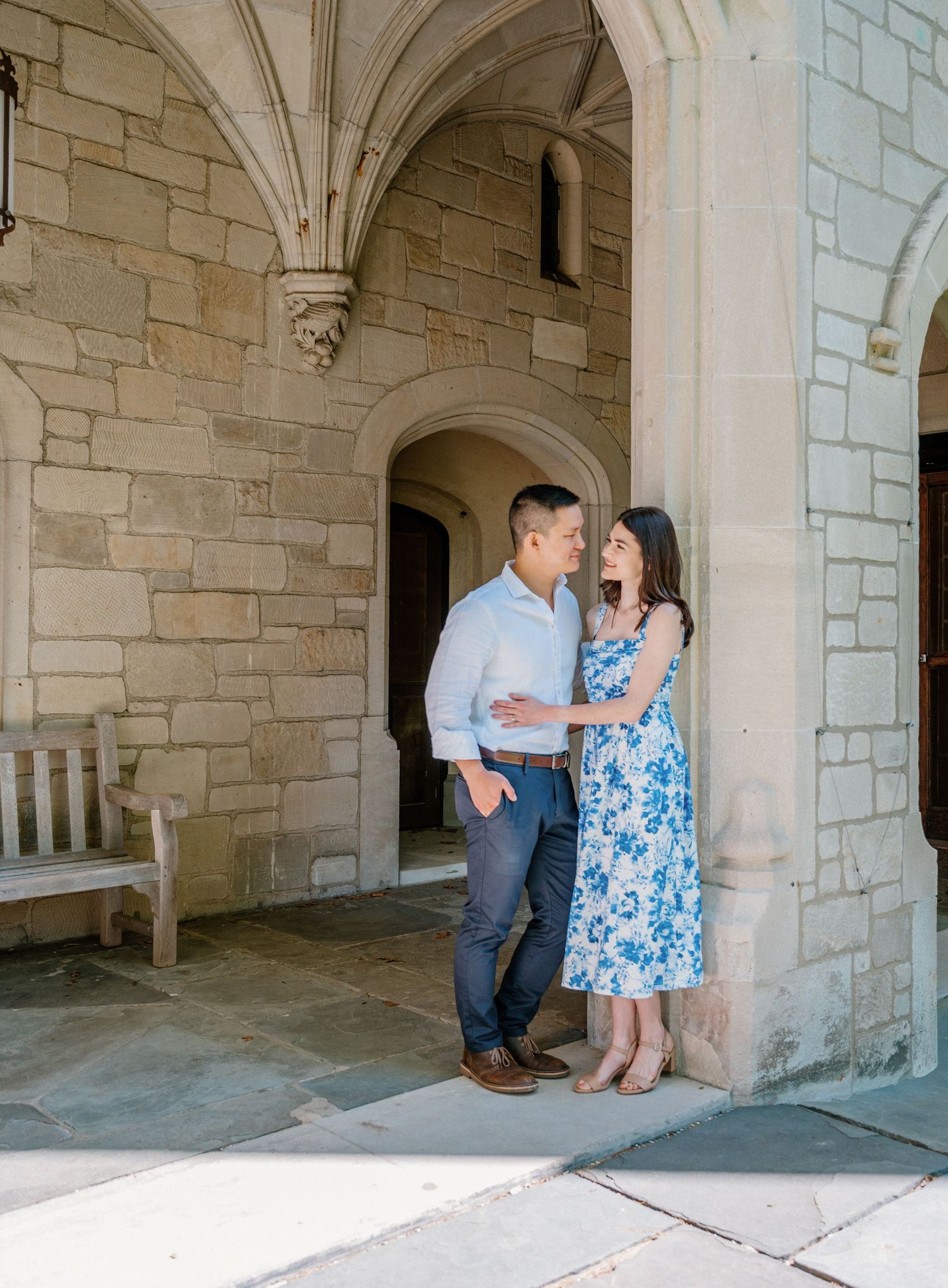 Couples engagement photo at Planting Fields Arboretum, Long Island, NY
