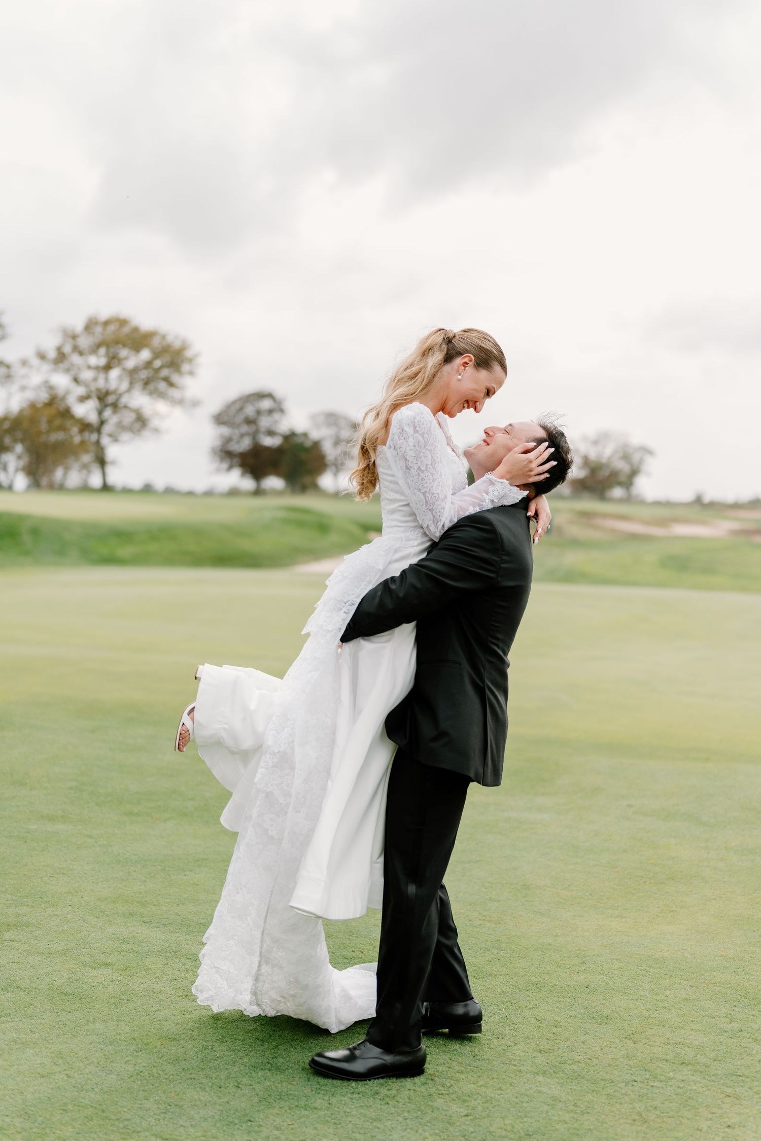Intimate Wedding Photo of Bride and Groom on Long Island. Taken at Inwood Country Club, Long Island