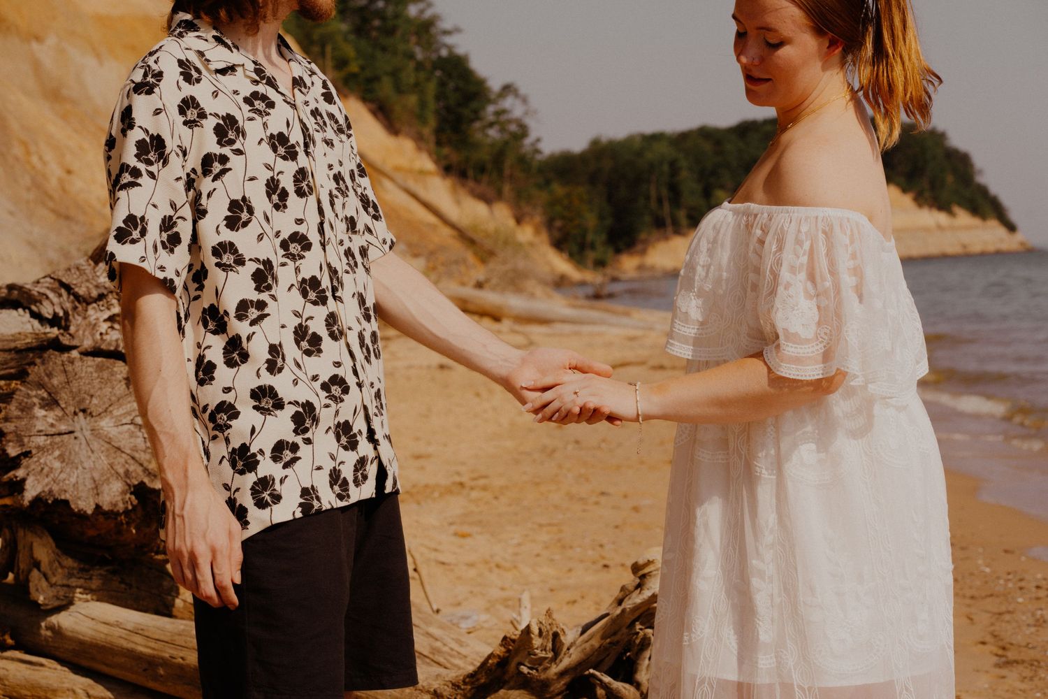 DMV Maryland engagement wedding photographer adventure session calvert cliffs beach