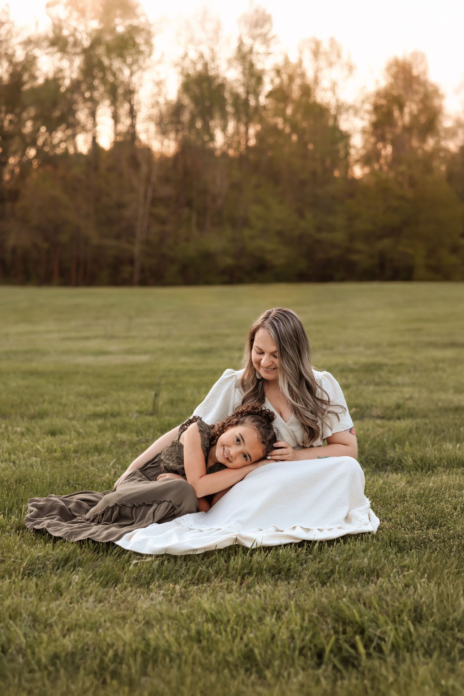 Natural family photography in Sherrills Ford NC with golden light