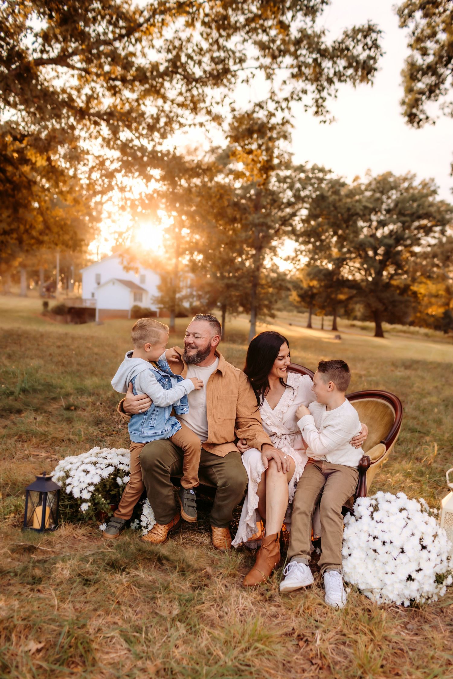 Family portraits in Iron Station NC with joyful candid moments