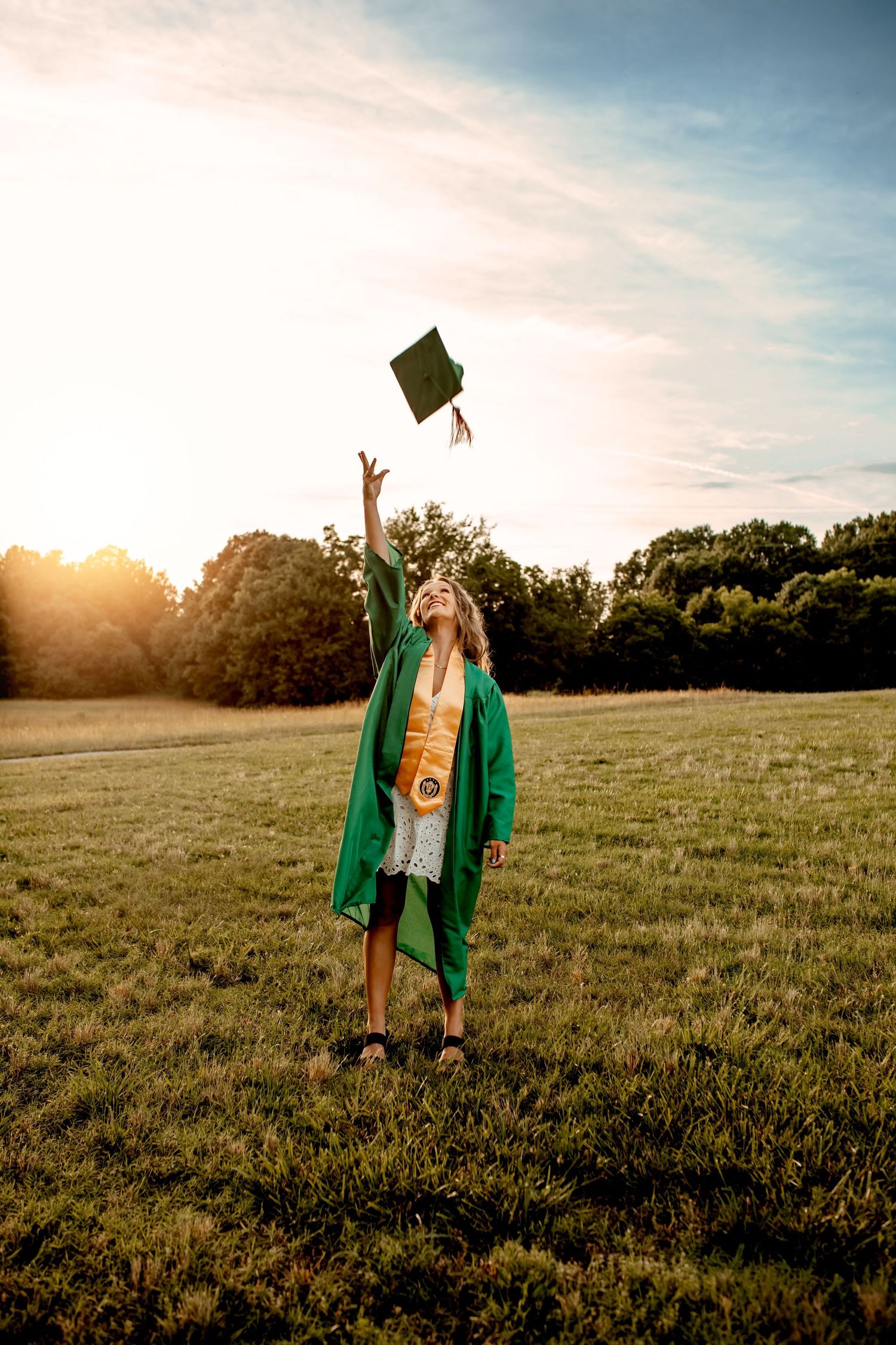 Candid senior photography in Sherrills Ford NC with golden hour light