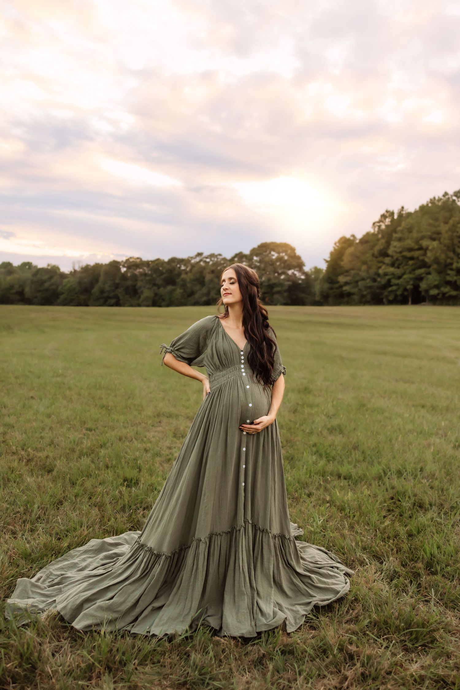 Timeless maternity  photos in Catawba NC at sunset