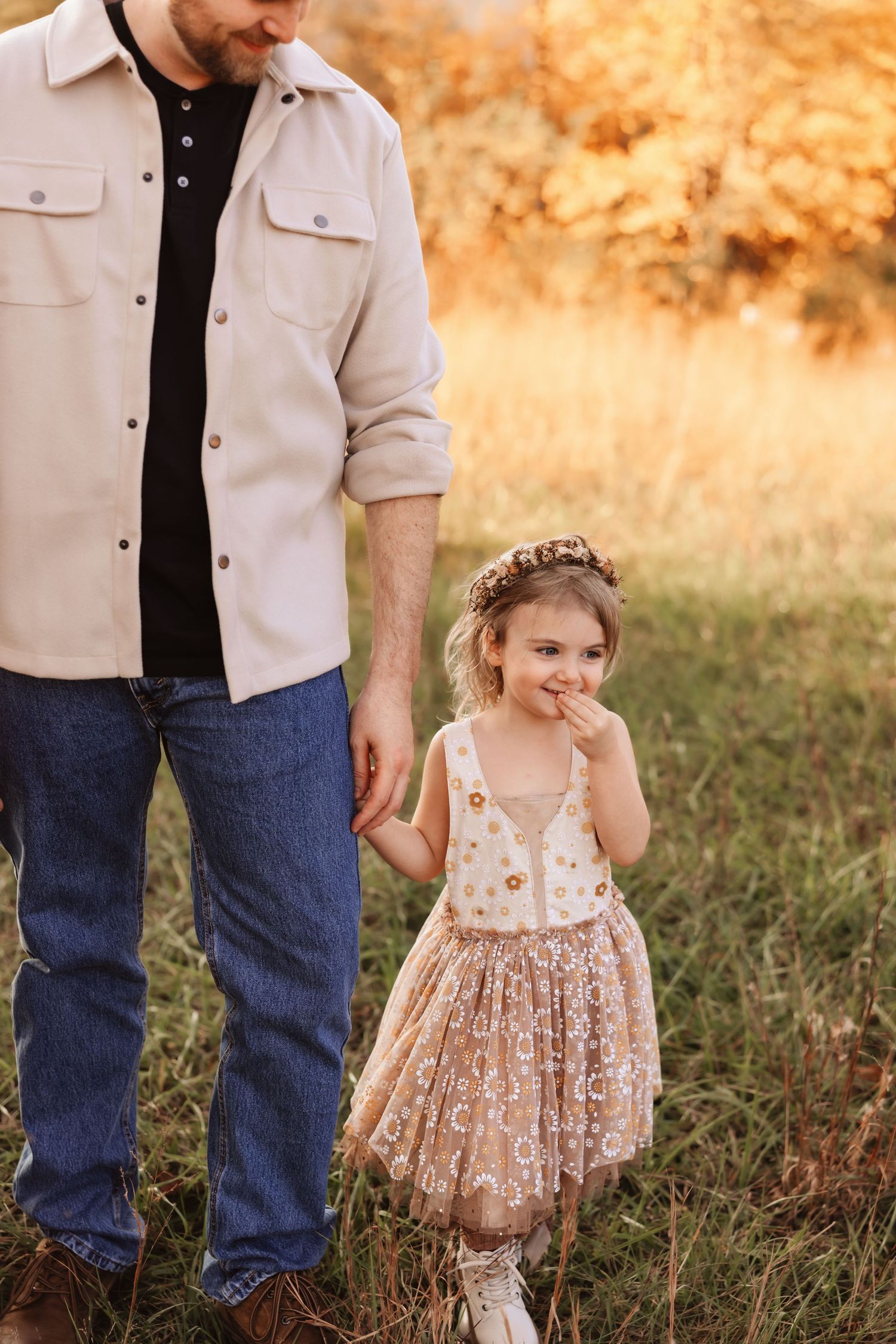 Lifestyle family portraits in Denver NC with warm earthy tones