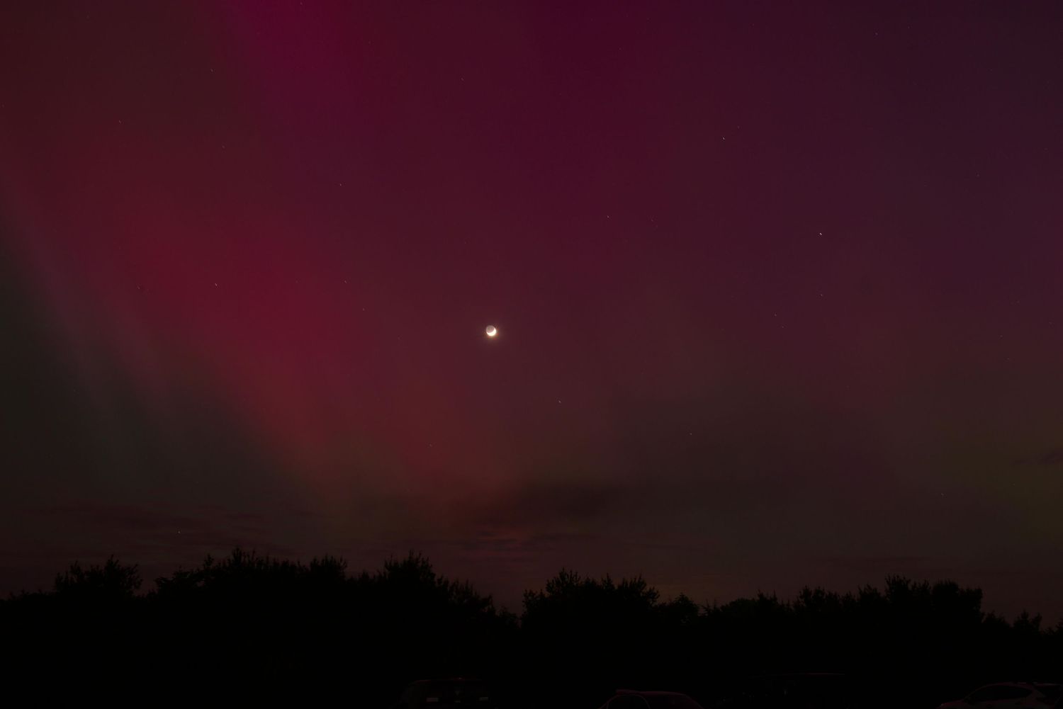 Ruby red Northern Lights were visible in Ohio on May 10, 2024.
