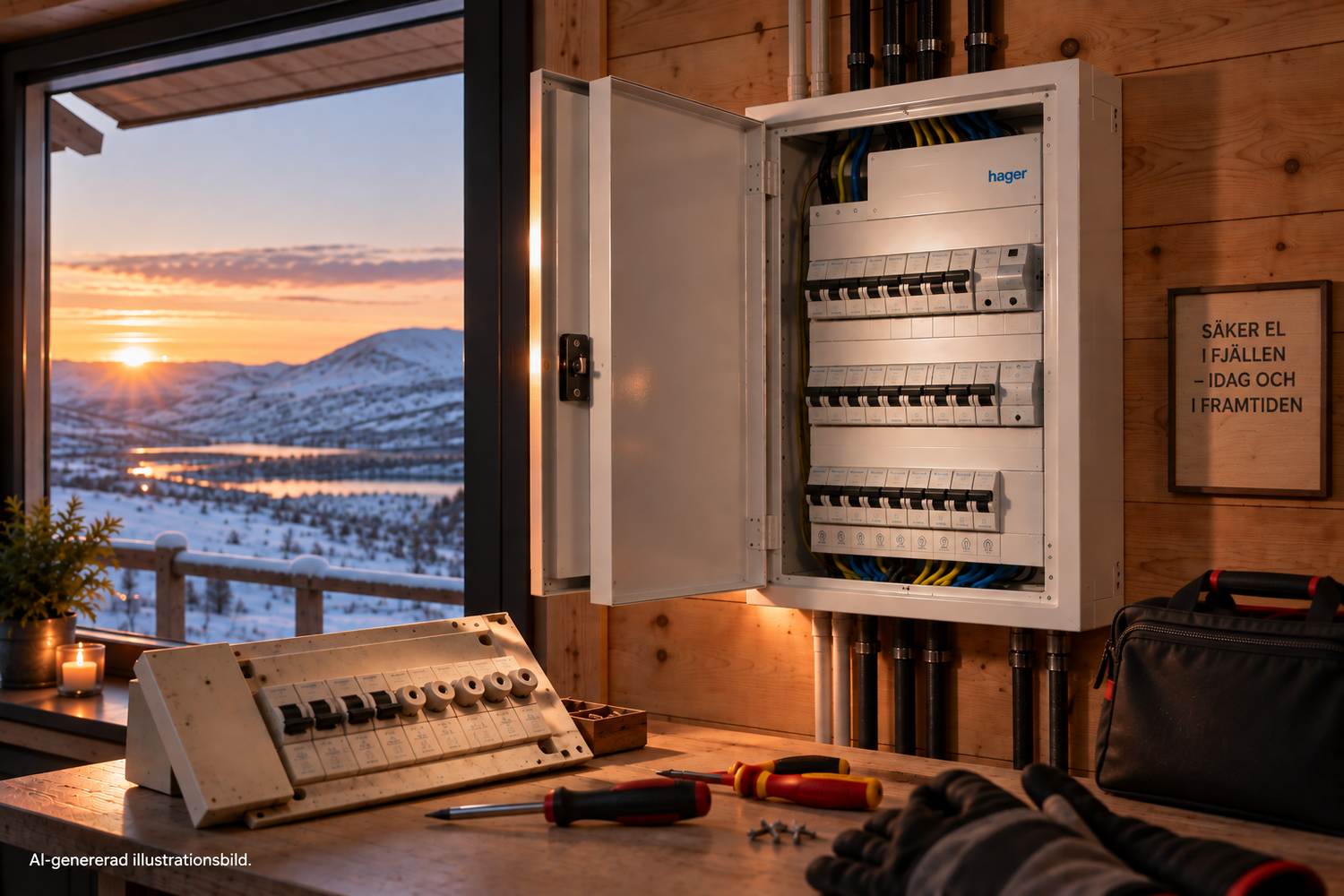 Elcentral i fjällstuga