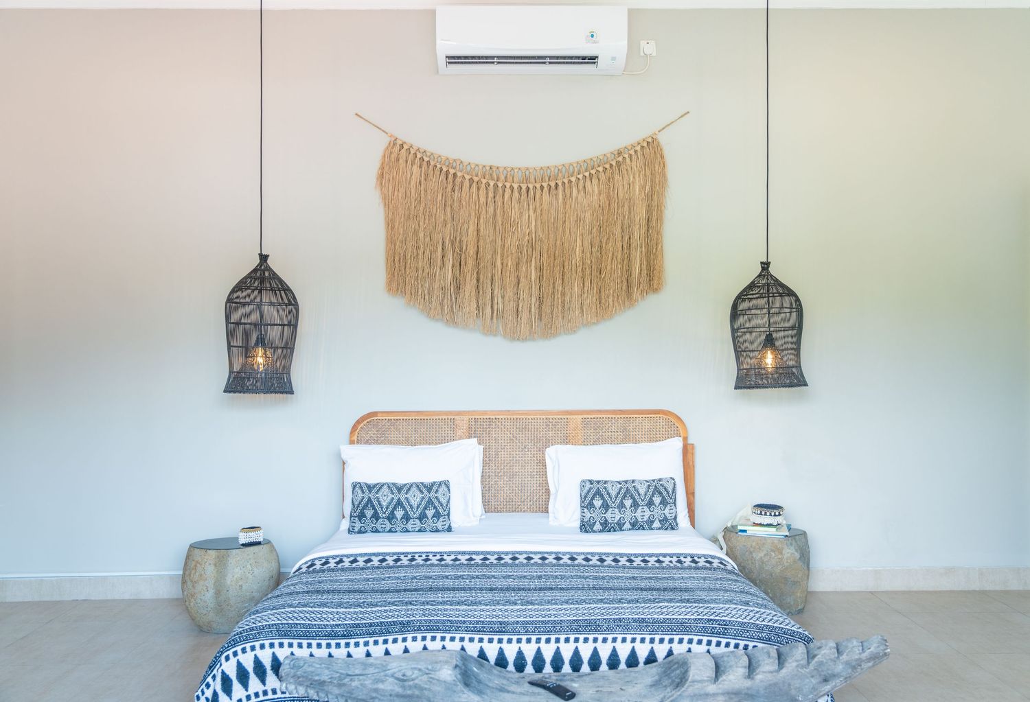 Styled Airbnb bedroom with clean décor and natural lighting.