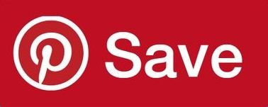 Pinterest Save button logo with white text and icon on a bold red background.