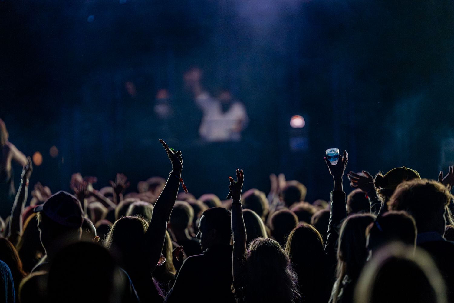 Kontserdi melu Võsu Rannafestivalil, publik kaasa elamas artistile nimega Watateva