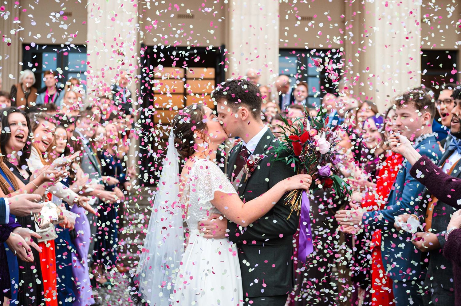 Wedding couple portrait at Wylam Brewery in Newcastle, natural candid moment with relaxed wedding photography style in North East England.