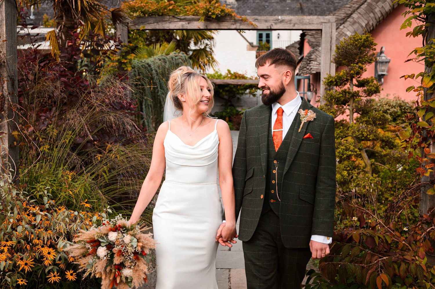 Wedding photo at Le Petit Château in Northumberland, capturing a couple moment with documentary, natural style wedding photography
