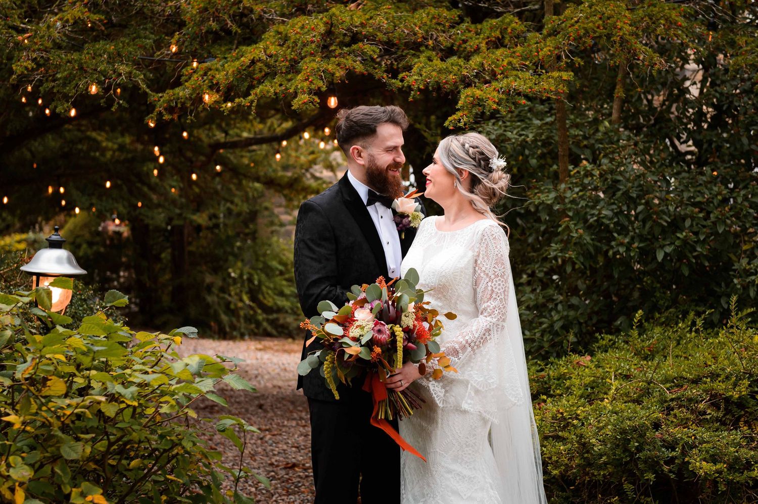 Wedding photo at Horton Grange, Northumberland, capturing a natural, relaxed couple moment in a beautiful historic wedding venue
