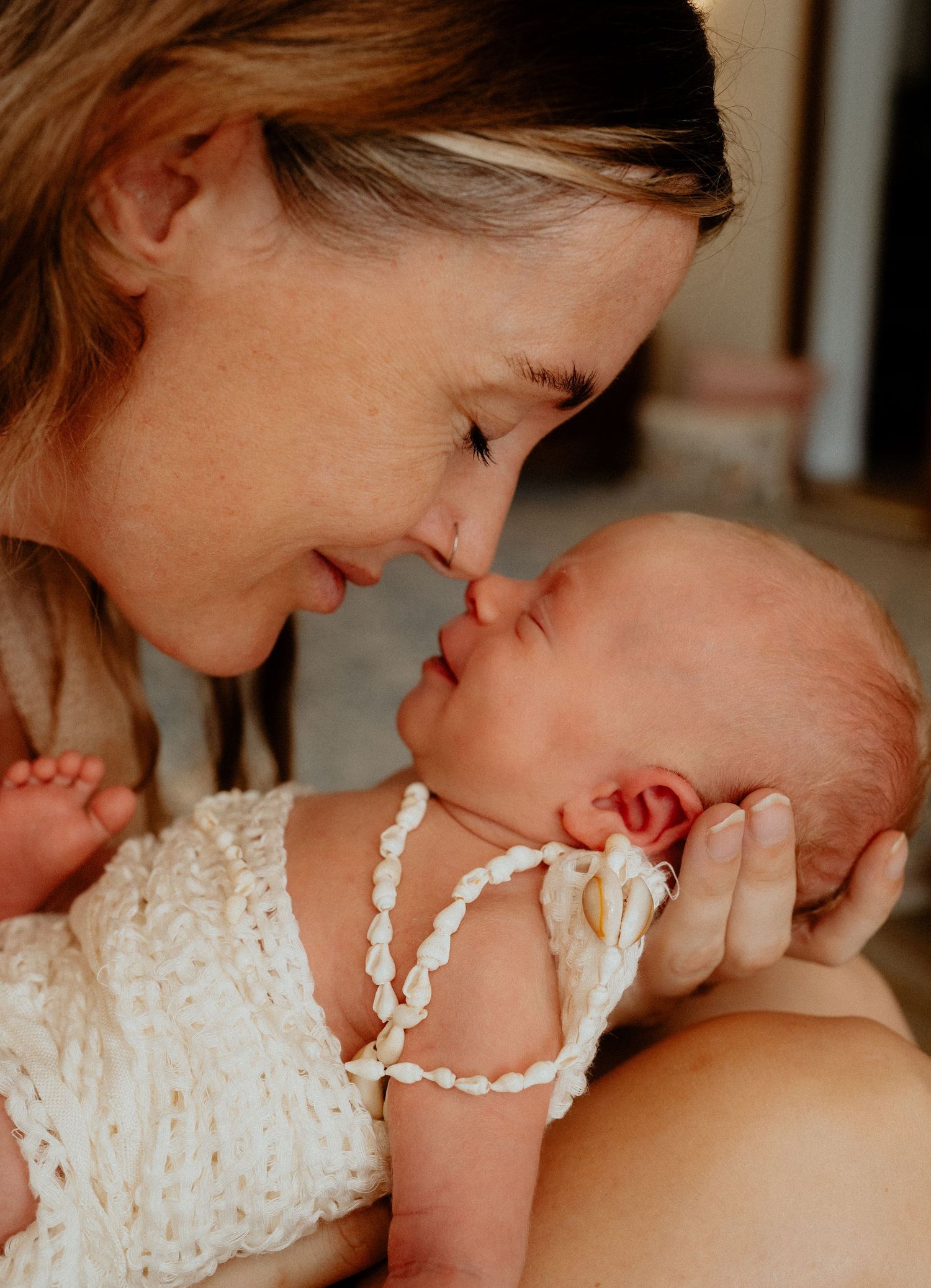 mother and baby , newborn