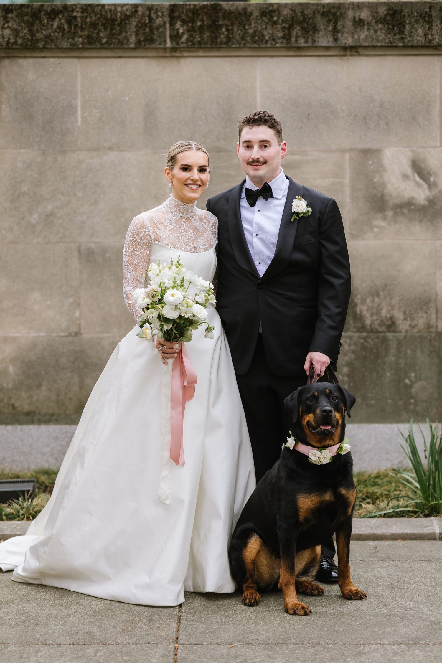 Bride and Groom and Dog at Baltimore Art Museum