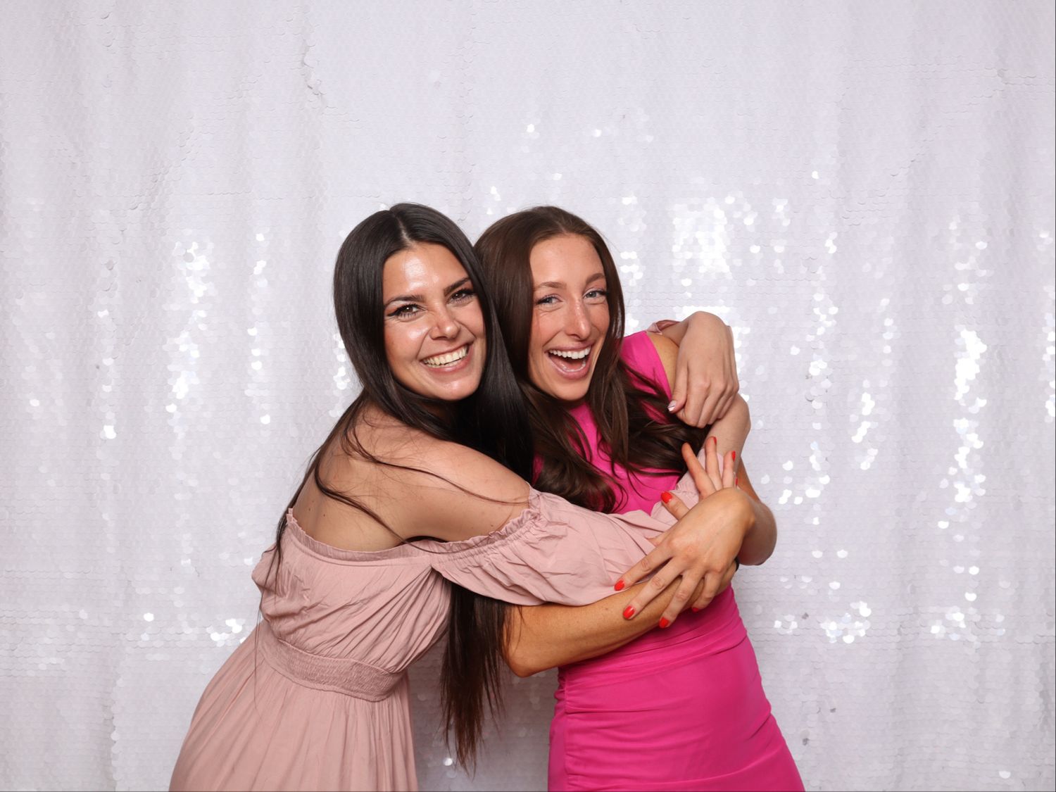 White Sequin Backdrop Photo Booth for Baby Shower in Maryland