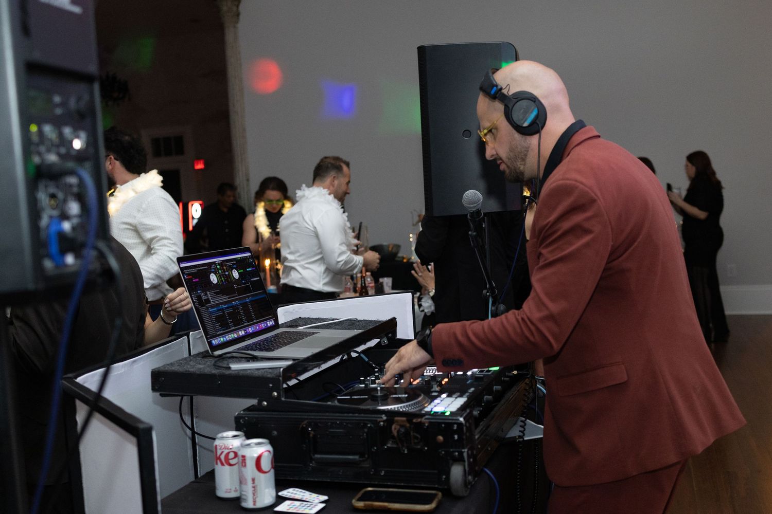 a dj mixing at a reception
