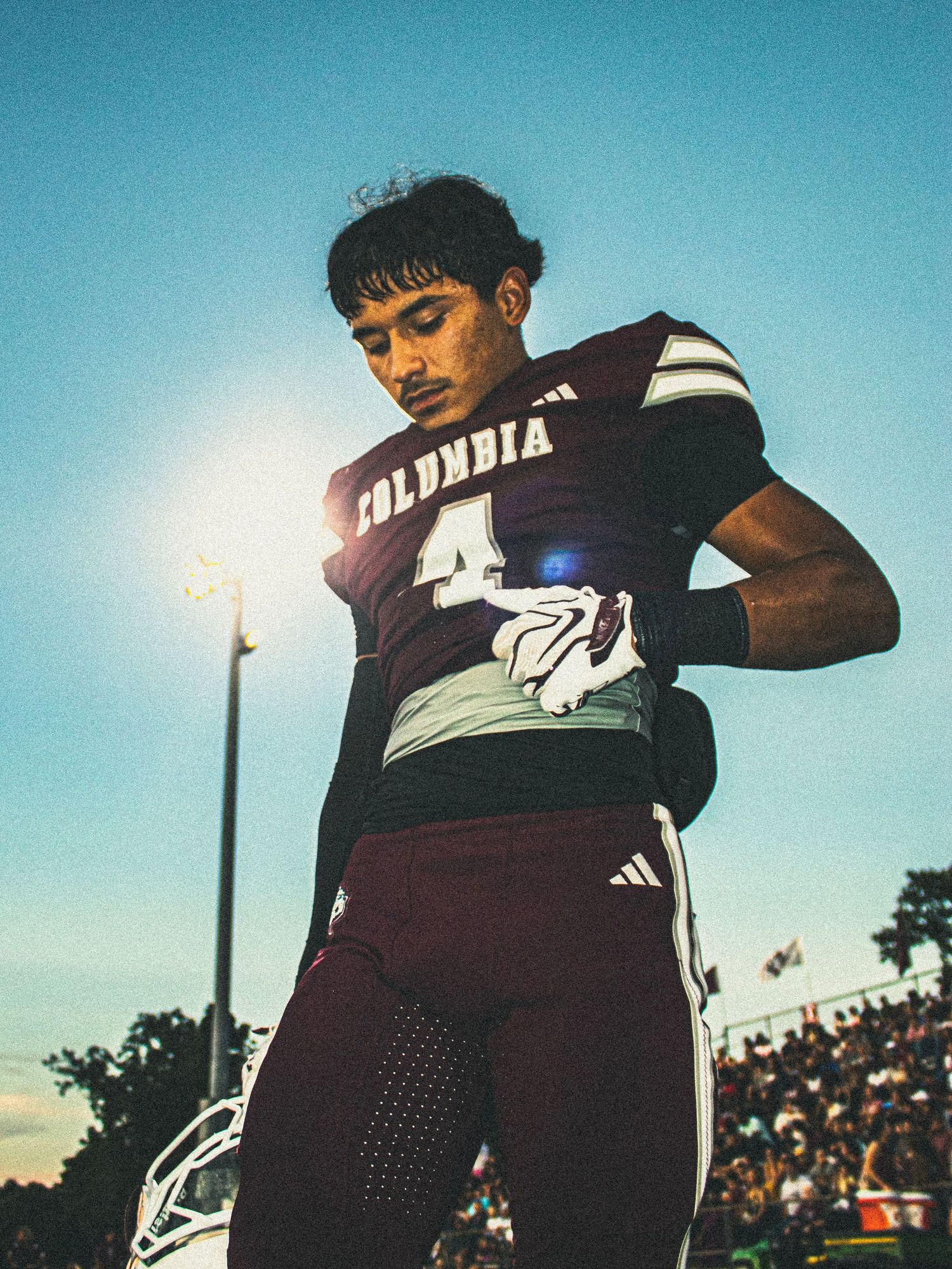 West columbia football player suits up for battle!