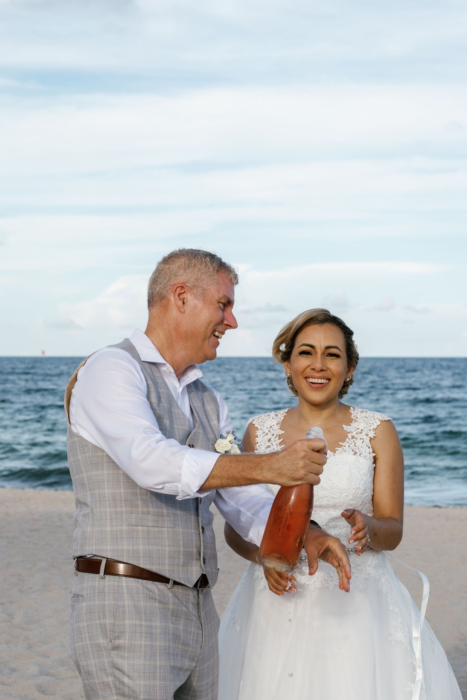 Couples Wedding Portraits with Champagne Edmonton Wedding Destination Photographer for Florida Fort Lauderdale